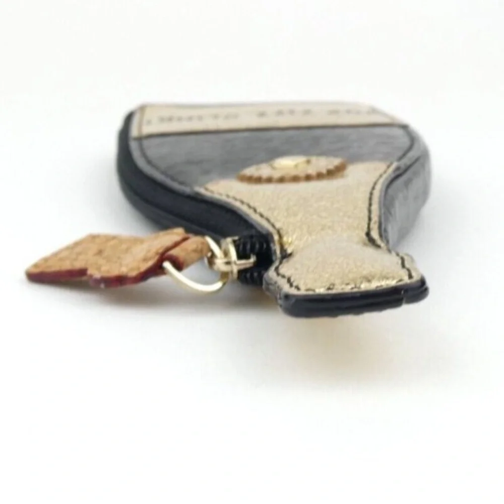 Kate Spade Black & Gold Coin Purse w cork zipper - like new (pop, fizz, clink)